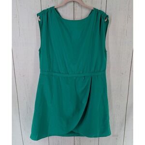 HM Size‎ Large Womens Green Sleeveless Tunic Tank Top Blouse